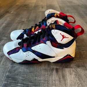 Nike Boys Air Jordan 7 Retro 304774-142 White Basketball Shoes Sneakers Size 7Y
